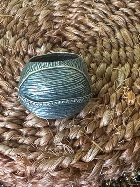 Antique-Style Textured Silver Dome Ring with Accent Line